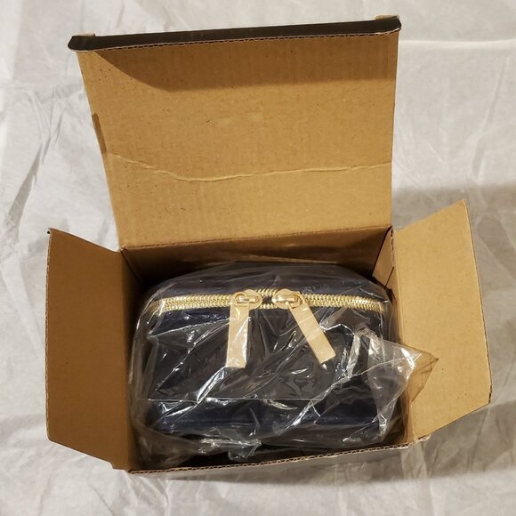 NIB Brouk & Co Leah Travel Jewelry Case with Pouch in Blue Velvet - Picture 3 of 8